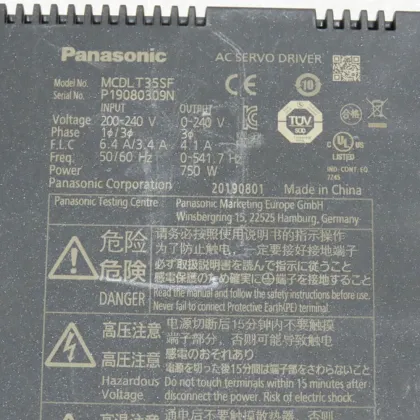 MCDLT35SF Panasonic 22A Output Current AC Servo Driver