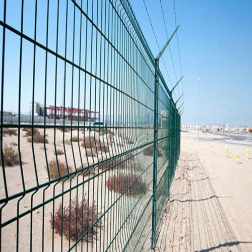 Bella recinzione a doppio filo verde rivestita in PVC