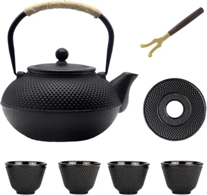 Stovetop Safe Japanese Tetsubin Cast Iron Teapot with Stainless Steel Infuser