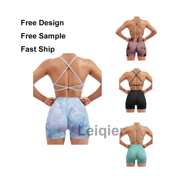 Seamless Fitness Suit Suspenders Sports Bra High Waisted Tight Shorts for Women