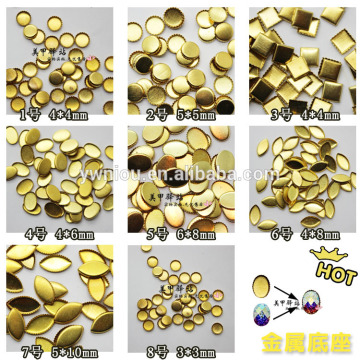 Nail Deco Accessory Golden Stone Dish Base Plate