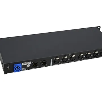 DMX Splitter: DMX512 Signal Decoder & Rear Signal Amplifier - 2 In, 8 Out
