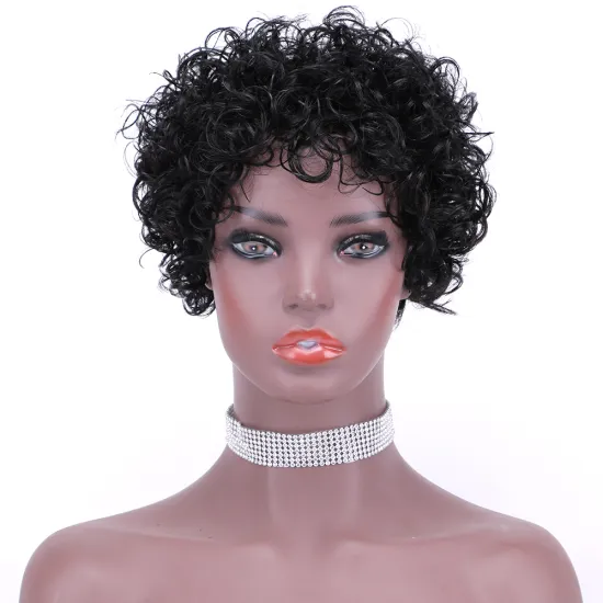 Cheap wholesale no tangle shedding afro kinky Jerry Curl bulk wig Machine Made Virgin Remy Indian Brazilian human hair wigs