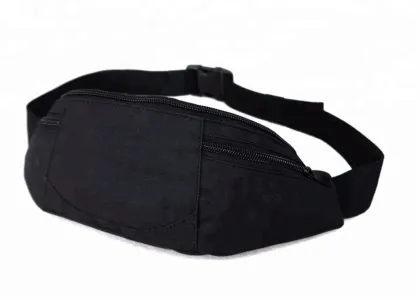 Durable black polyester outdoor custom waist bag