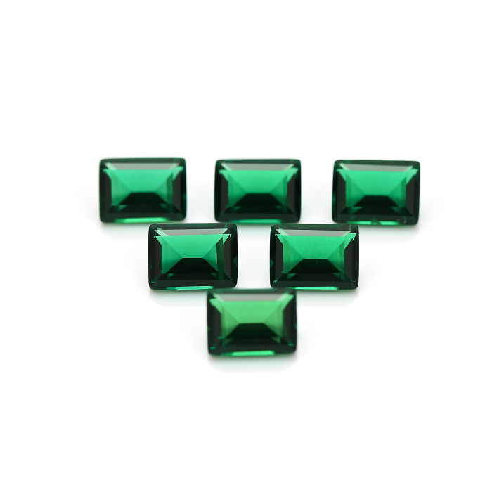 독특한 잠비아 연구소 재배 에메랄드 바게트 6x8mm