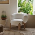 Nordische Möbel moderne Design Holz Freizeitstuhl Stoff bequemer Teddy -Sessel für Wohnzimmer Heimat