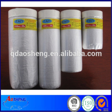 Taped clear HDPE plastic masking film drop film