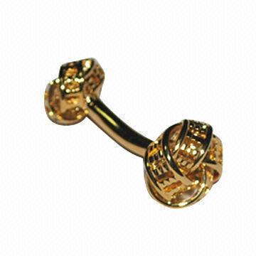 Gold cufflinks in two ball shape