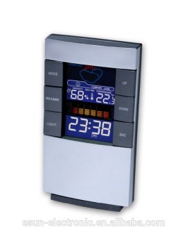Best sell high quality color screen indoor table alarm clock with thermometer humidity weather forecast weather station clock