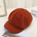 Retro Art Octagonal Hat Kasual All-Match Wool Beret