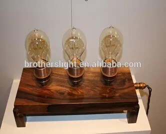 Vintage wooden ediosn bulb pendant lamp