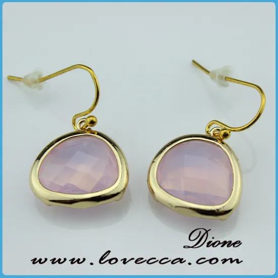 Unique beautiful pink color elegant lady earring for wedding gift
