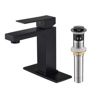 Grifos de baño negro Cascada Taps Square de latón