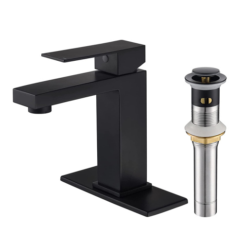 Schwarzer Badezimmer-Wasserhaarige Wasserfall-Taps-Quadrat von Messing