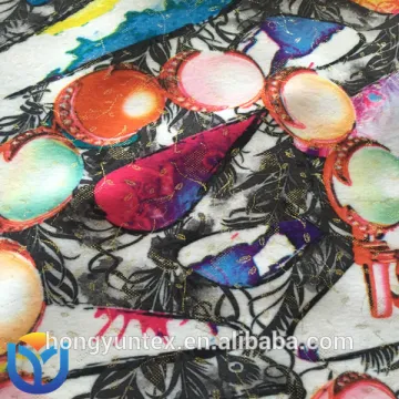 100% polyester printed/bronzing/hot stamping tricot brush fabric