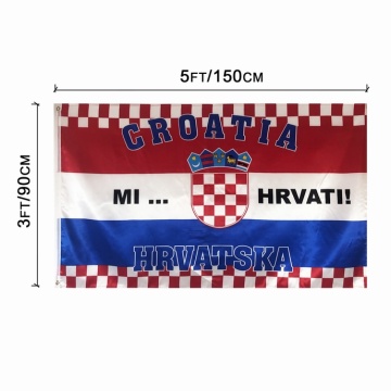 Ny design European Cup Polyester Kroatiens nationella flagga