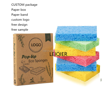 Biodegradable Compressed Cellulose Kitchen Sponges with Custom Logo