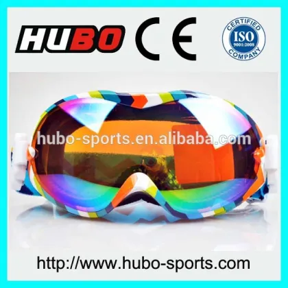 2014 colorful ski goggles, anti fog snow goggles, custom printed ski goggles
