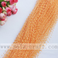 Orange Pink Artificial Imitation Plastic Pearl Trimming Beaded Strands