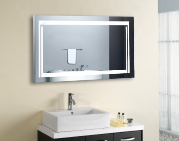 FUAO Bathroom wall mount lighting mirrors with magnifier