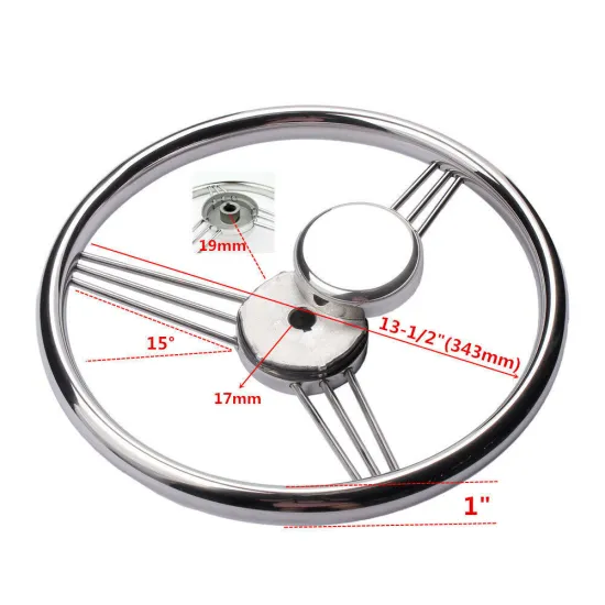 Marine Hardware Accessories: 316 Stainless Steel 13.5-inch 9-Spoke Steering Wheel
