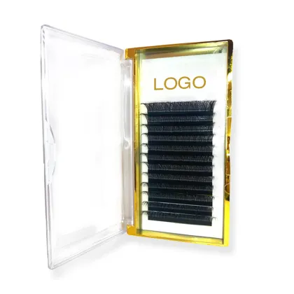 Wholesale Wholesale Competitive Popular Custom Logo Yy Eyelash Extensions: Dark Black Faux Mink Lash Extension Yy 2D Lashes