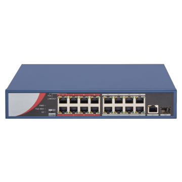 Hik Manufacturer DS-3E0318P-E/M(B) 16Port 100Mbps Long-Range Intelligent PoE Management Switch with 6KV Surge Protection