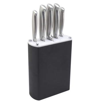 Set Knife Dapur Modern - Stainless Steel 5pc dengan dudukan dan rak blok