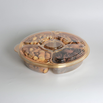 Golden Transparent Cookie Packaging Box - 3 Inch Multi-Grid for Small Cookies