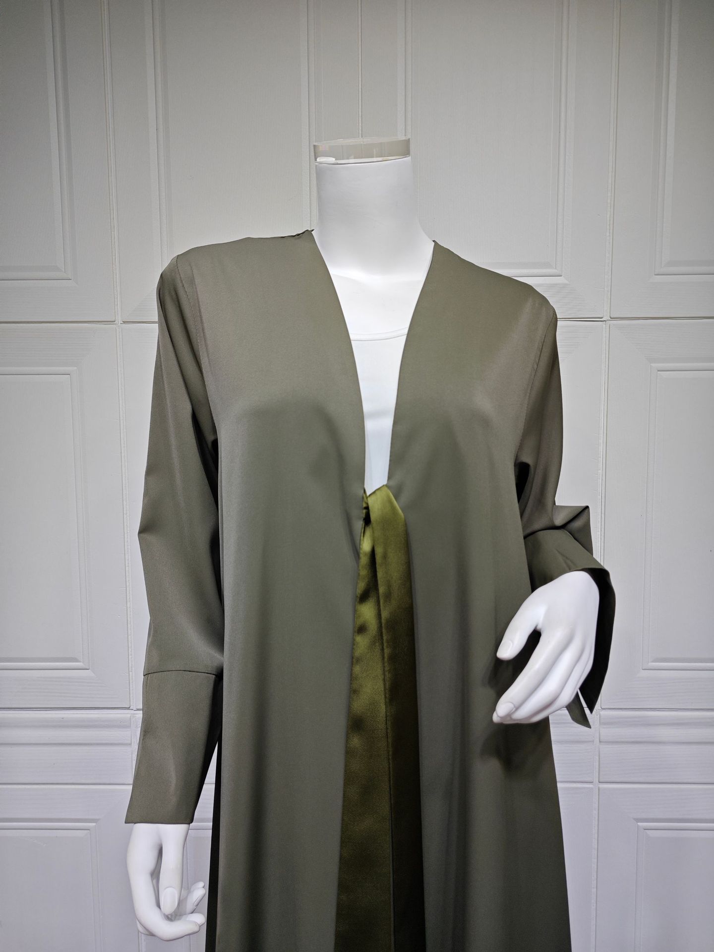 Solid Color Open Abaya MQ295 (3)