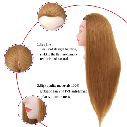 Synthetic Mannequin Training Head  For Hairdresser Hair Cut Training Head