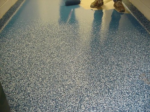 Epoxy colored sand floor non-slip