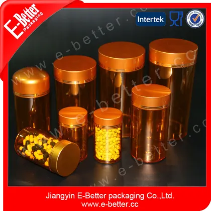 empty amber plastic capsule/pills/tablets bottle,pharmaceutical plastic container