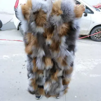 factory wholesale lynx printed Real white fox belly fur plate