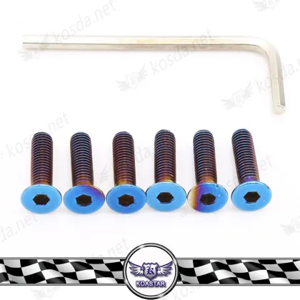 Titanium bolt screw m6x20 tapered hex allen head,steering wheel screw,color bolts screw