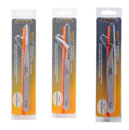 2020 VETUS SA Series Stainless Steel Hyperfine Tweezers for Eyelash Extension