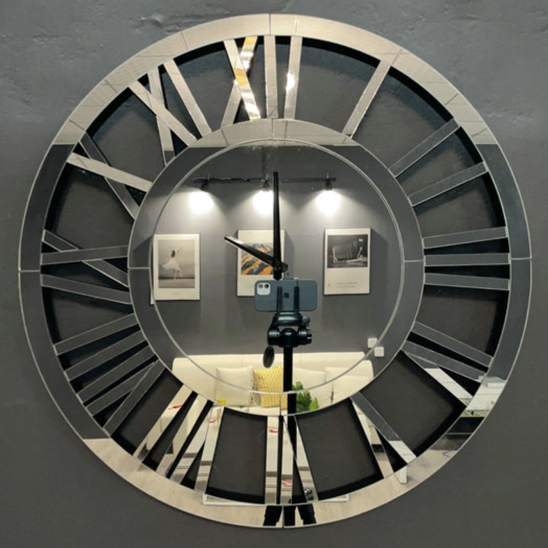 Reloj de pared de espejo de estilo contemporáneo