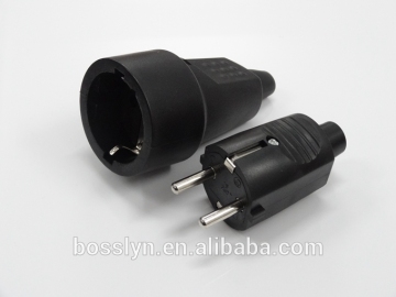 Plastic 2pin Schuko European Rewireable Plug