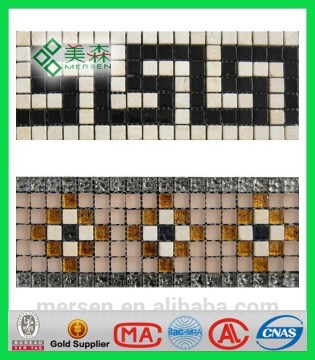 Cheap kitchen wall tile glass mosaic border YMS006 & YMS012