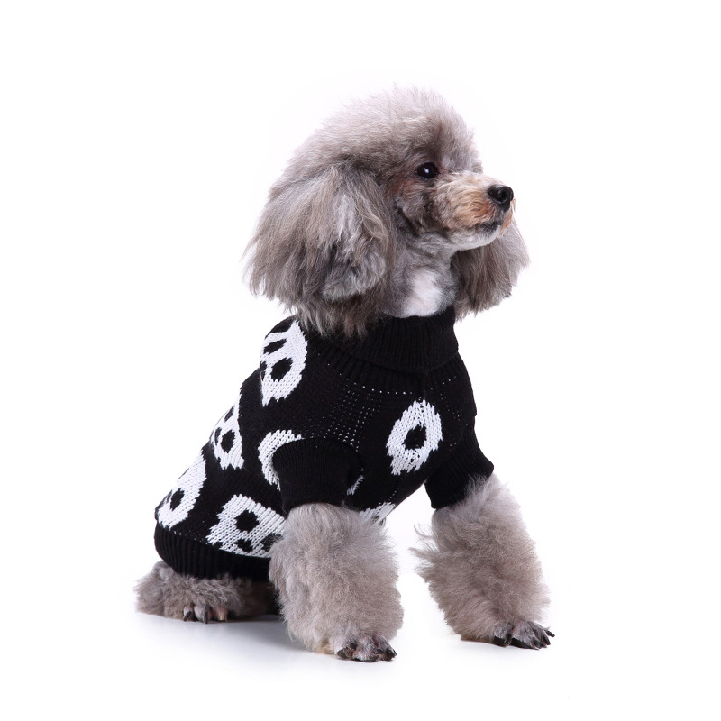 Printing Puppy Dog Sweater Winter Warm Clothing For Small Dogs Christmas Costume Chihuahua Coat Knitting Crochet Cloth Pet Cloth