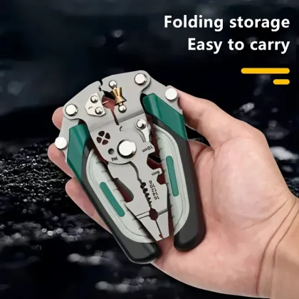 Green foldable flat wire strippers