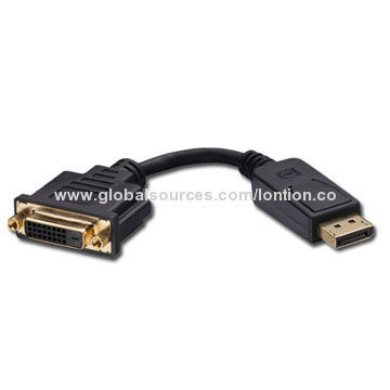 New Design DVI Male to DP Cable with Molded Type and 24K Gold-plated Connector