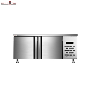 Stainless Steel Kitchen Refrigerator with Countertop and Operating Freezer