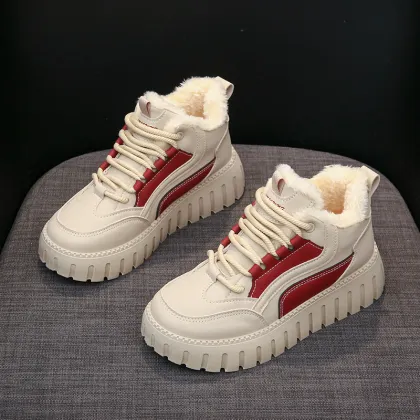 2022 Winter Women's Warm Cotton Running Shoes - Lightweight Velvet Outdoor Snow Boots