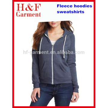 High quality popular zipper hooded casual women hoodies & sweatshirts