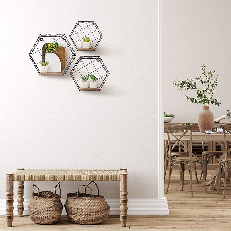 honeycomb like iron living room storage rack