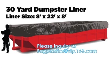 extra lagrge woven PE drawstring dumpster container 50 yards drawstring black dumpster container liners for bagplastics