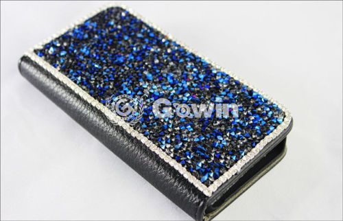 Diamond-studded Pc Cell Phone Case , Blue And Personalised