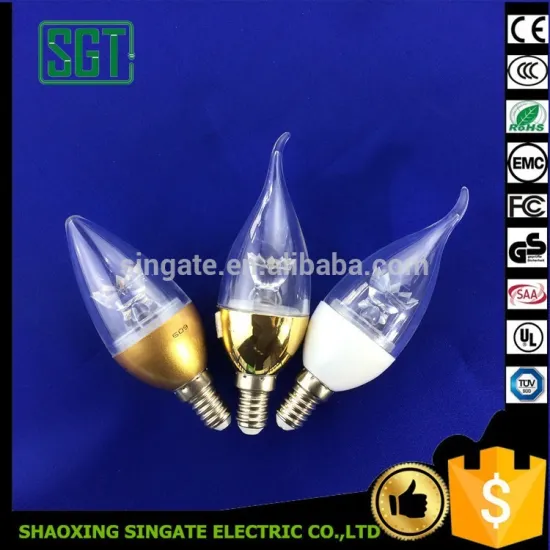 Popular C37 3W 5w dimmable clear cover golden candle light