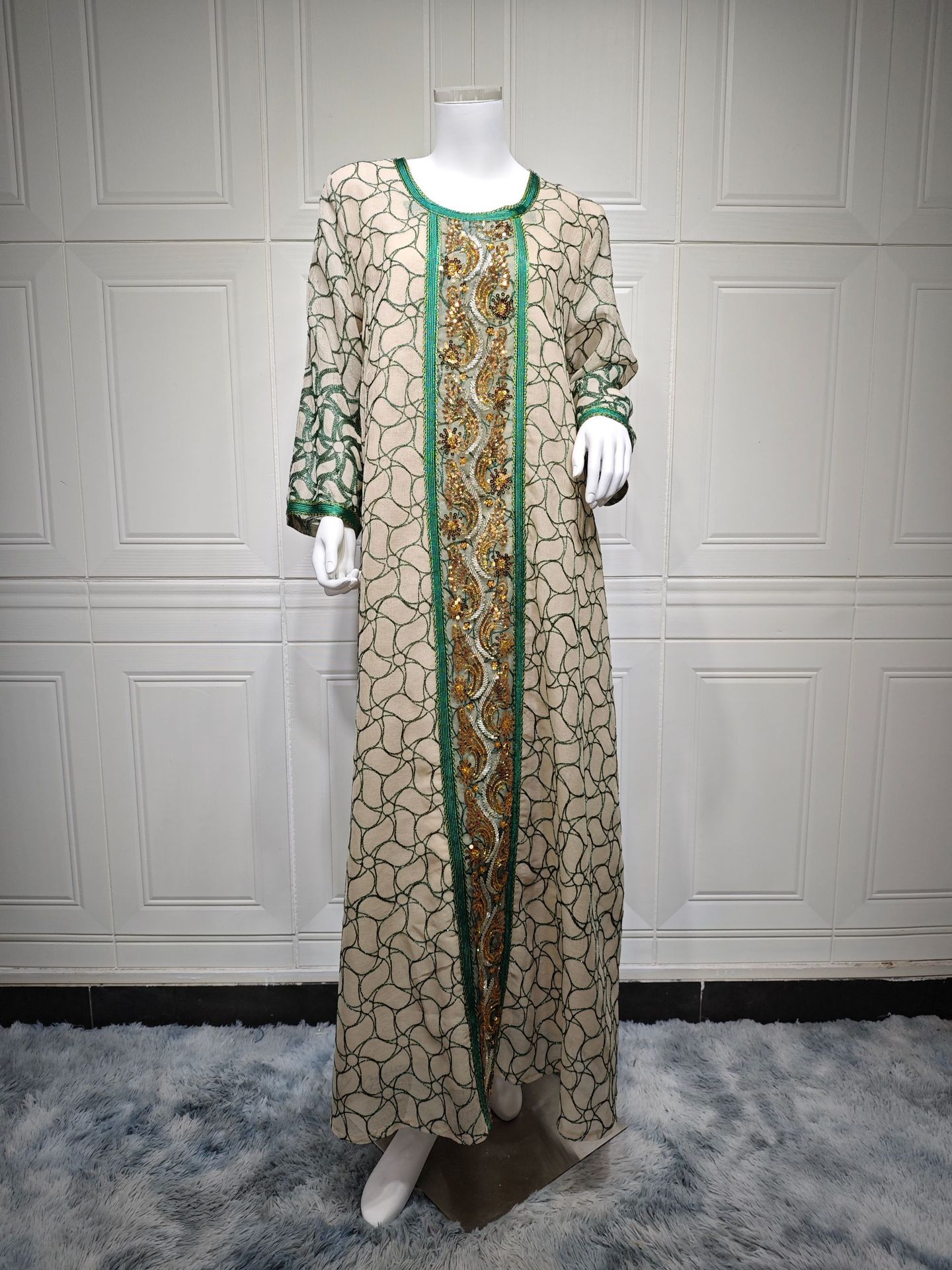 Luxury Sequin Abaya for Women with Embroidery Detail